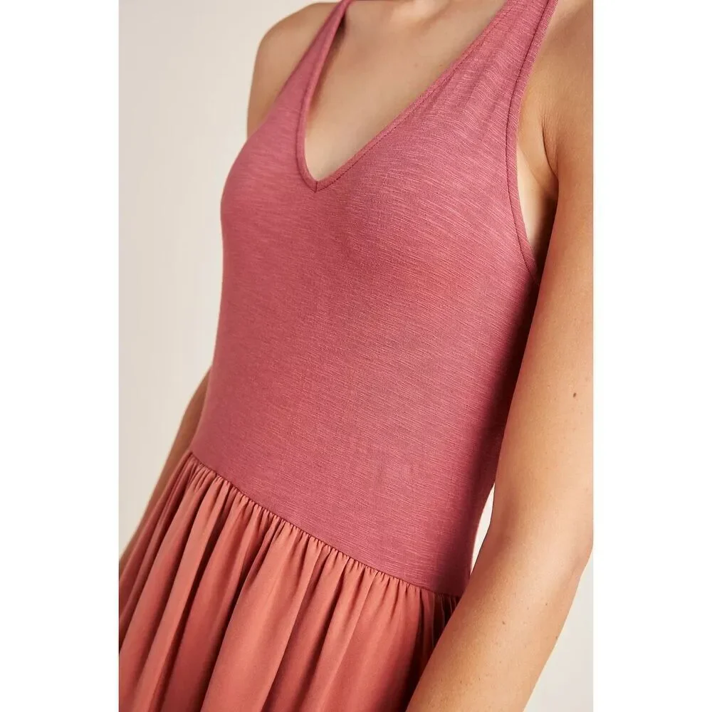 Anthropologie Dolan Left Coast Rust Fabiana Knit Tank Dress Sz XS A Line NWT